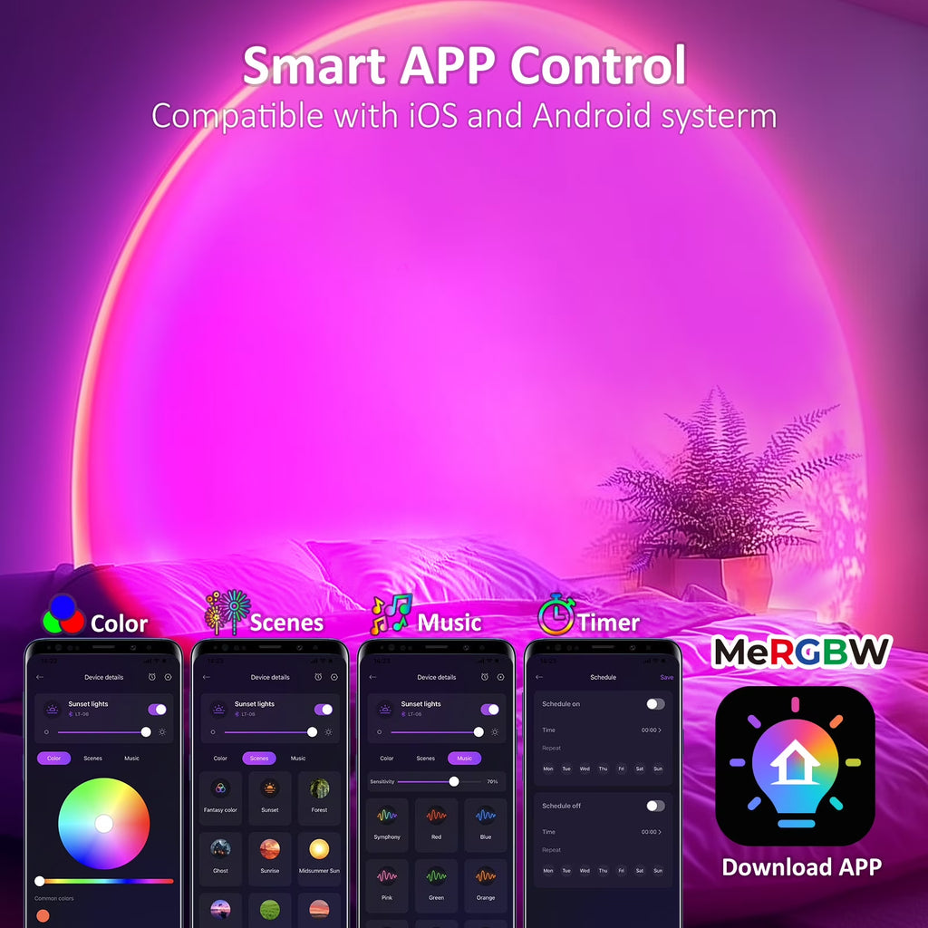 NovaGlow Ambient Sunset Lamp // Smart App Control