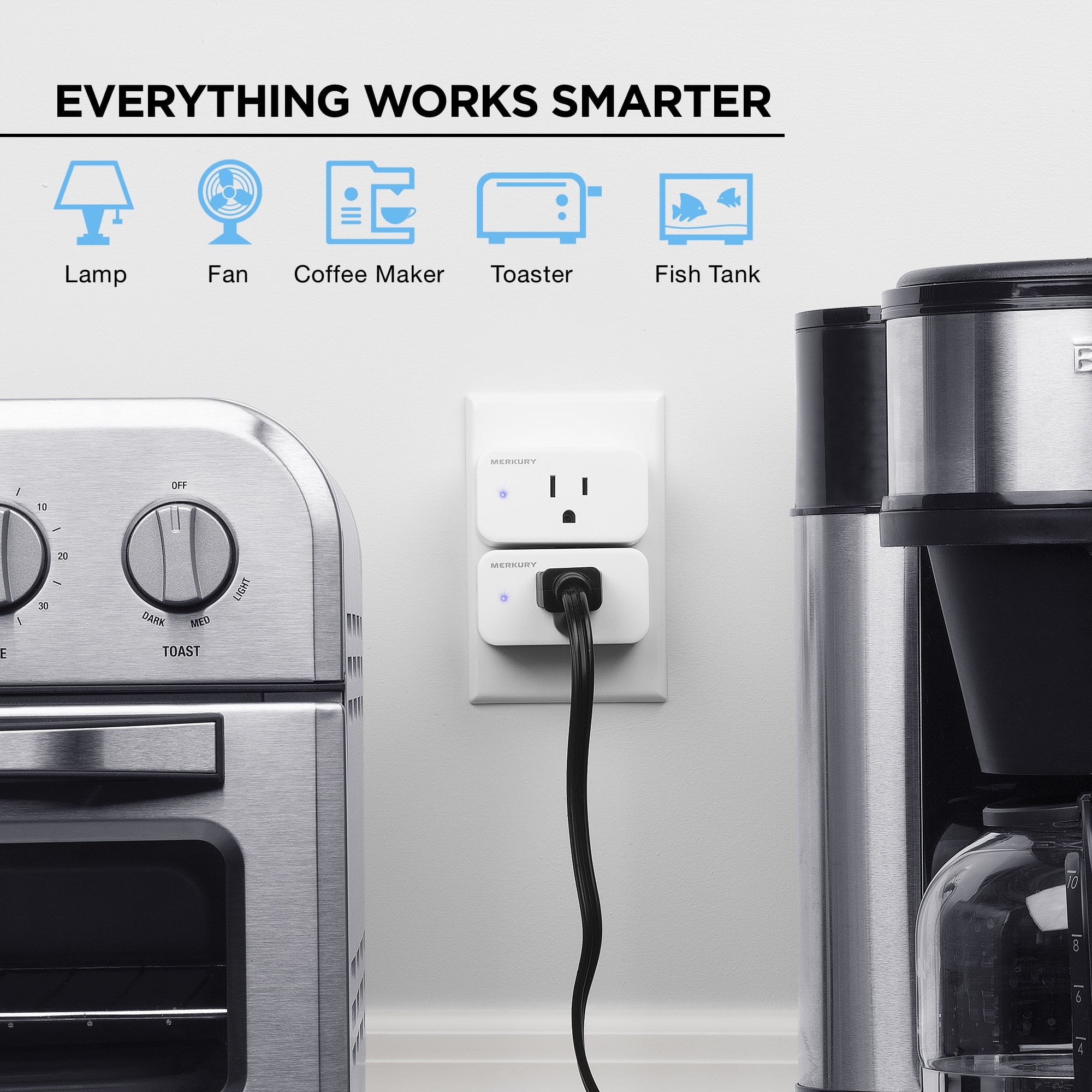 Wi-Fi Plug - Smart Outlet Compatible with Alexa & Google, White (3-Pack)